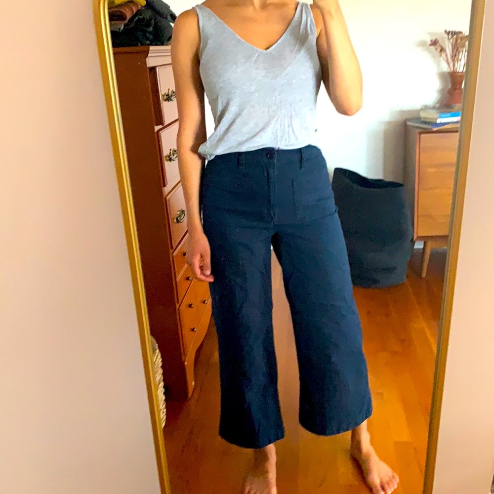 J. Crew Point Sur Wide Leg Cropped Pants, 24